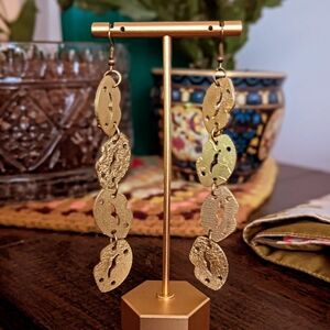 Gold Textured Earrings